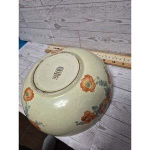 Hall's Superior Quality Kitchenware Orange Poppy Serving Bowl 9"W Antique